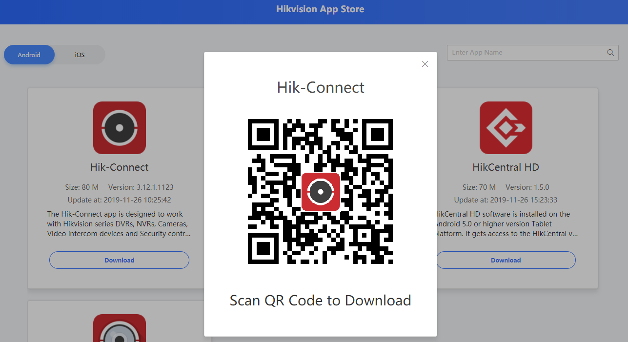 Notice: Release of Hikvision App Store and change the way to download Android App