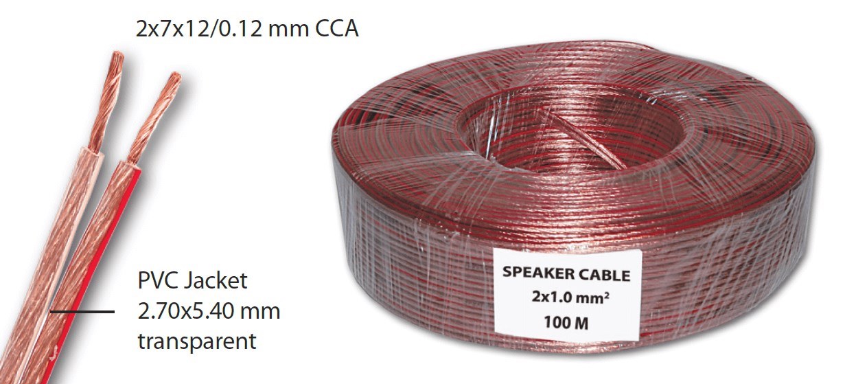 Zvučnički kabl 2x1.00 mm2 transparentni CCA