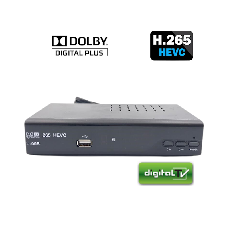  Digitalni zemaljski risiver  DVB-T2 HEVC, H.265 HD  